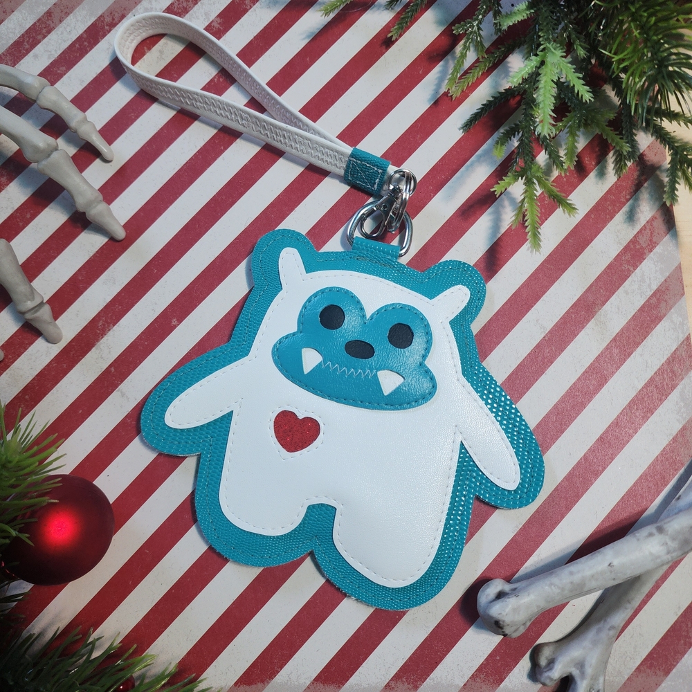 YETI Teal and White Monster Wristlet Coin Purse